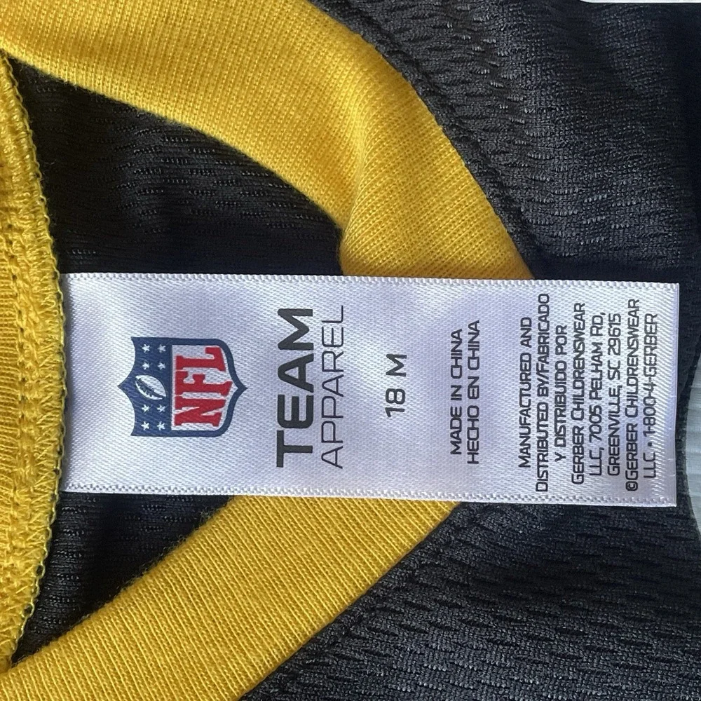 Baby Pittsburgh Steelers Short Sleeve Jersey Bodysuit One Piece Size 18 Months